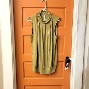 Olive Green Turtle Neck Tank Top